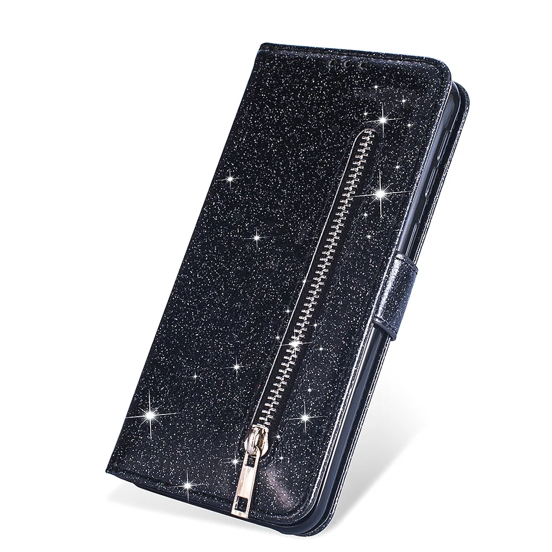Fashion Bling Glitter Leather Wallet Flip Case For Samsung A20S A12 A32 A52 A42 A72 A51 A71 5G A21S A31 A50 A70 A30 Holder Cover cute samsung cases Cases For Samsung
