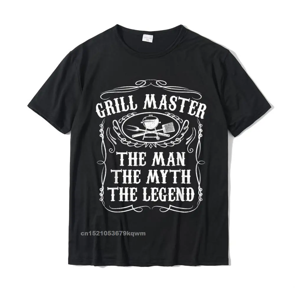 Tops Shirt Design NEW YEAR DAY Family Family Short Sleeve 100% Cotton Fabric O-Neck Men's Tshirts Family Tops Shirt Grill Master The Man The Myth Legend Funny BBQ Smoker Gift T-Shirt__4565 black