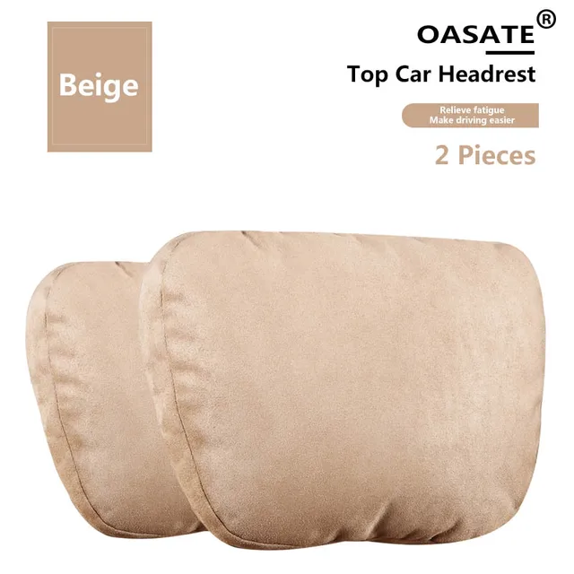 Top Quality Car Headrest Neck Support Seat / Maybach Design S Class Soft Universal Adjustable Car Neck Pillow Waist pillow 2Pcs Beige