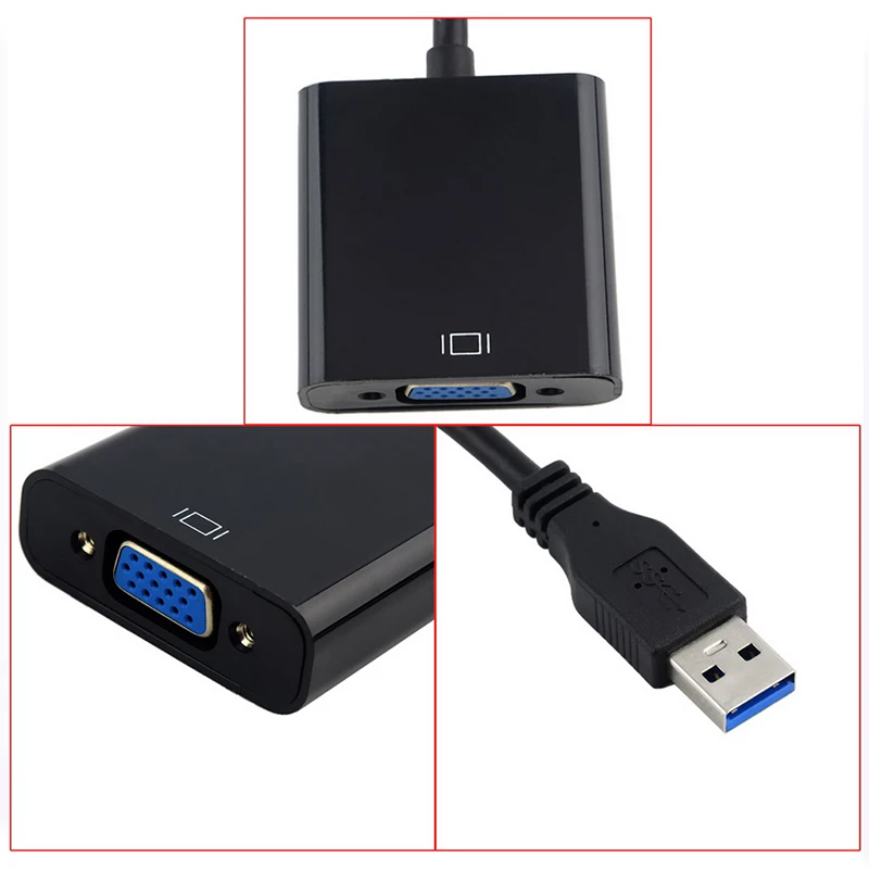 Новый 1080P USB 3 0 для VGA внешняя графическая карта видео конвертер адаптер Win 7 8