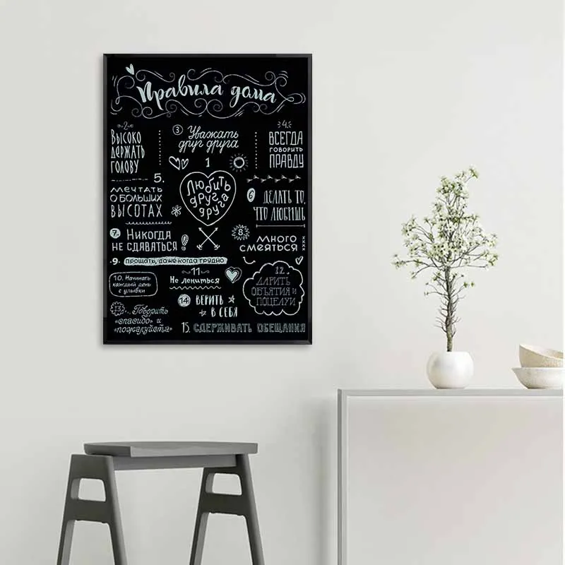 House-Rules-Canvas-Painting-Russian-Quotes-Wall-Art-Posters-and-Prints-Nordic-Black-White-Pictures-Cuardos (1)