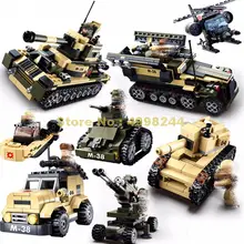 Sluban 0587 928 шт. 8 в 1 Военный танк вертолет штурмовой автомобиль Лодка строительный блок кирпичи игрушка