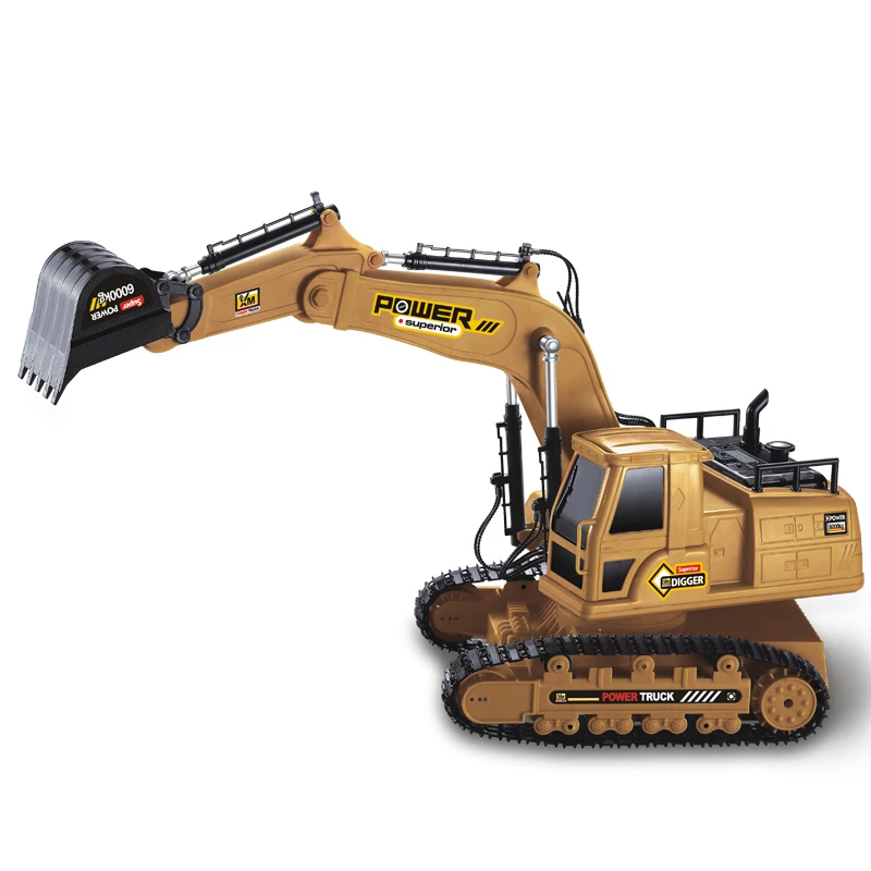 1:18 RC Truck Engineering Car 680 Rotation Digging Soil With Sound Effect Simulation Remote Control Excavator Tractor Car Toy 2