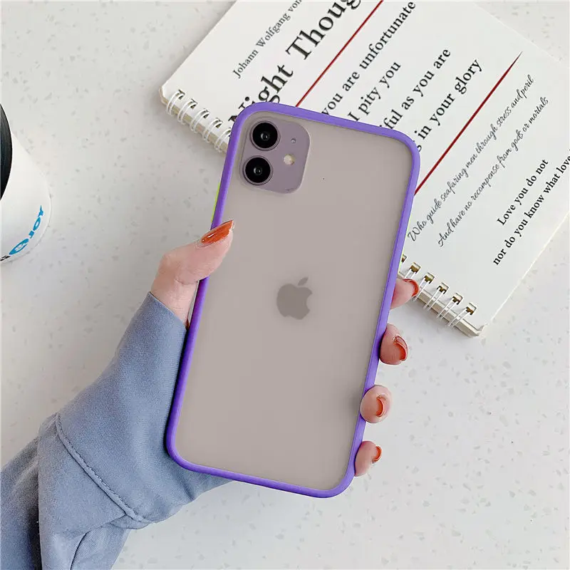 phone cases for iphone 8 For iPhone XR Case Matte Bumper Phone Case For iPhone 12 11 Pro Max XR XS Max 6S 8 7 Plus Shockproof TPU Silicone Clear Cover case iphone 6