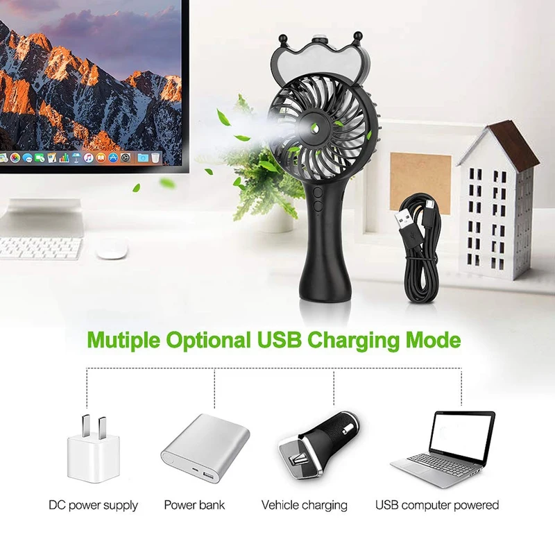 SANQ портативный вентилятор для запотевания, портативный USB маленький вентилятор с 3 настройками, пароварка для лица-Мощный Аккумуляторный вентилятор, личная прохлада