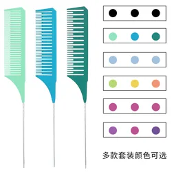 3pcs/set Professional anti-static Steel tip tail comb hair cutting highlighting comb dyeing brush high temperature resistant
