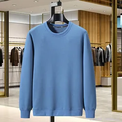 Spring autumn men's casual fashion plus size round neck tide brand trendy sweater solid color 10XL 9XL 8XL oversized hoodie