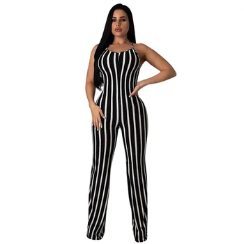 

Kancoold jumpsuit Fashion Sexy Striped Sleeveless Long Playsuit Jumpsuit Streetwear office lady new women jumpsuit 2020MAR24