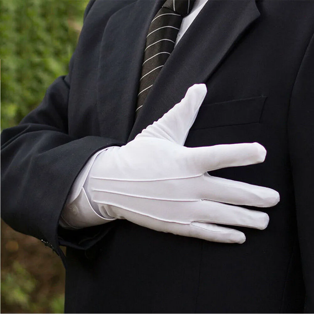 1 пара белых хлопковых перчаток мягкие тонкие ювелирные изделия серебряные инспекционные работы обработка Великобритания