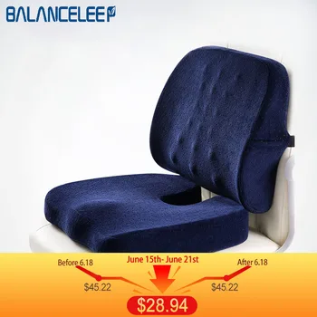 

BALANCELEEP Orthopedic Seat Memory Foam Cushion for Back Slow Rebound Pressure Chair Mat Protect Coccyx Caudal Vertebra Pad