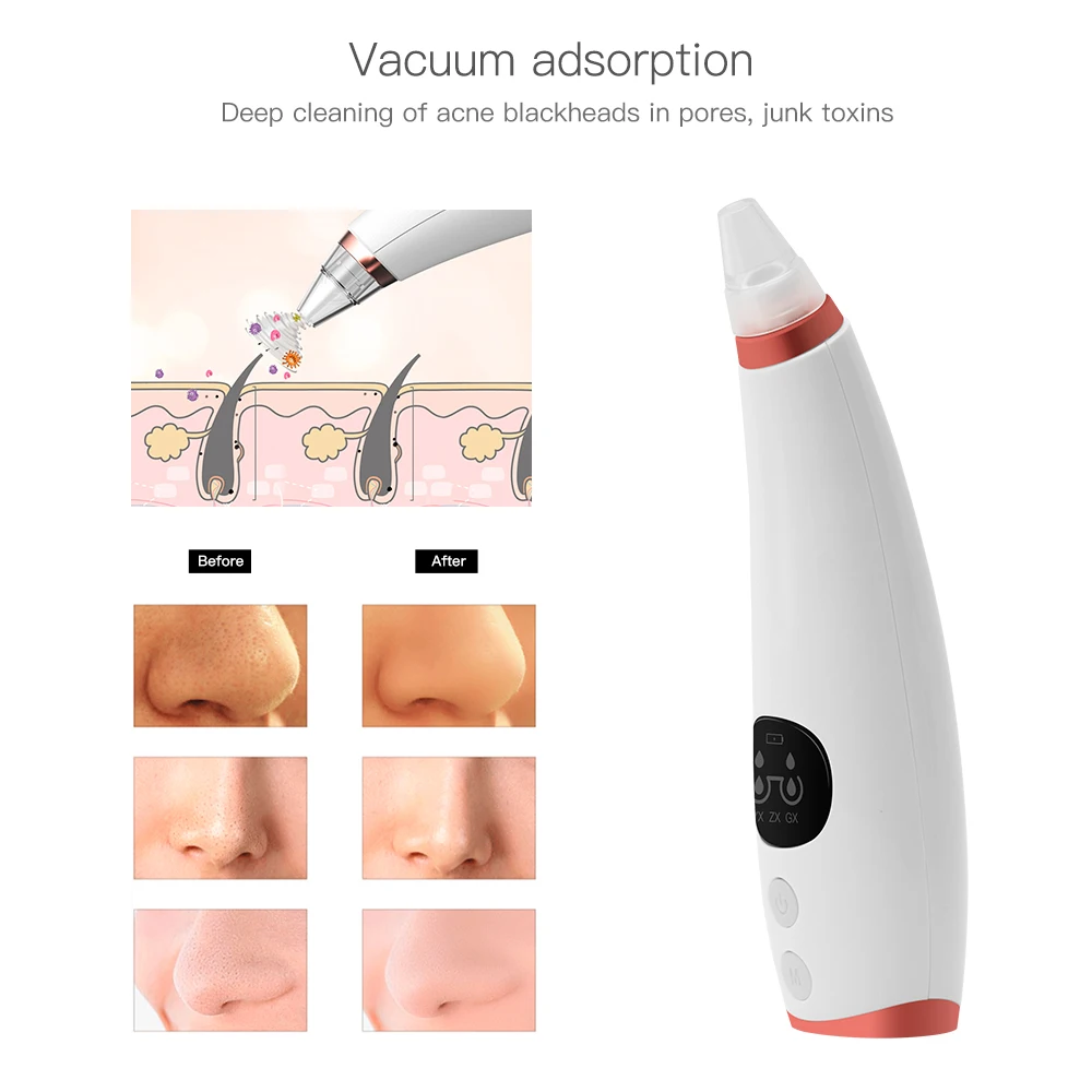 Face Pore Cleaner Blackhead Vacuum Remover Tool Suction Facial Diamond Dermabrasion Machine Acne Patch Remover Skin Care