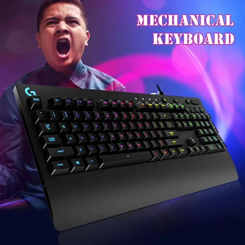Logitech G213 Mechanical 108 Keys RGB Backlight Gaming Wired USB Keyboard Original Logitech Wired K