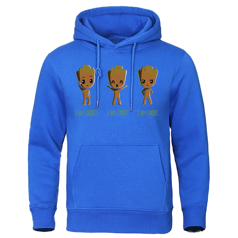 I'M GROOT, забавные толстовки, мужские, новинка,, хип-хоп, мужские свитшоты,, Осенние, с милым принтом, пуловер, бренд, высокое качество, худи - Цвет: blue 6