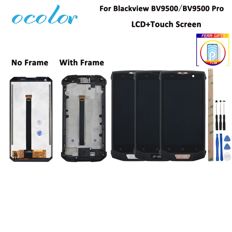 Ocolor для Blackview BV9500 ЖК-дисплей и сенсорный экран с заменой рамки+ Инструменты+ пленка для Blackview BV9500 Pro 5,7''