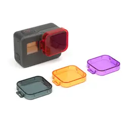 4 цвета фильтр для дайвинга для GoPro Hero 7 6 5 черная крышка для камеры крышка объектива Красный Серый Фиолетовый Оранжевый фильтр для Go Pro
