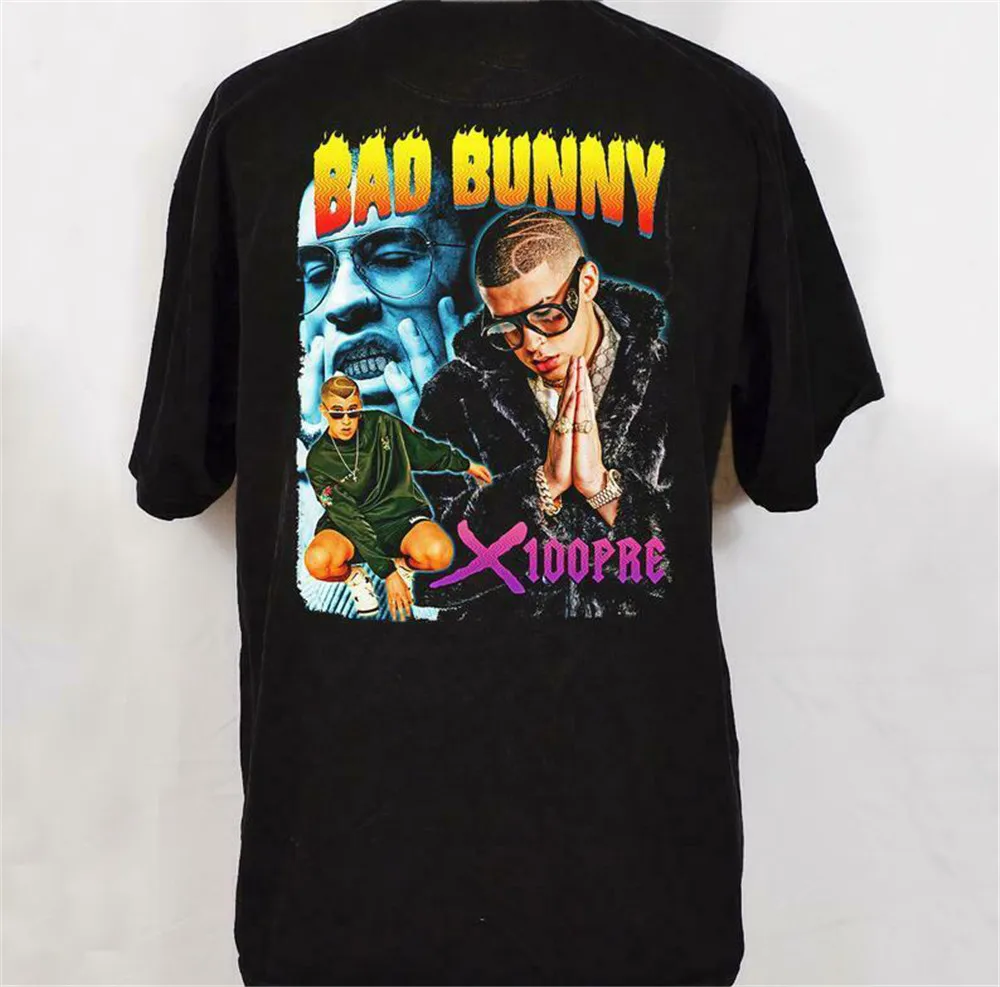 Винтажная вдохновленная Bad Bunny X100Pre футболка 90S стиль Hypebeast унисекс тройник