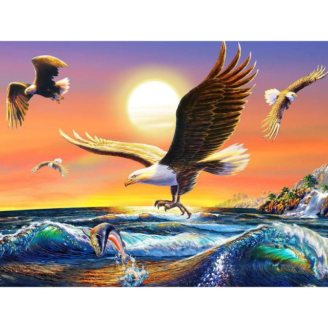 Eagle DIY 5D Diamond Painting Full Home Decor Wall Art Handmade Resin DIY 3D  Diamond Embroidery Cross Stitch Needlework Picture of Rhinestones Diamond  Mosaic Painting Kits