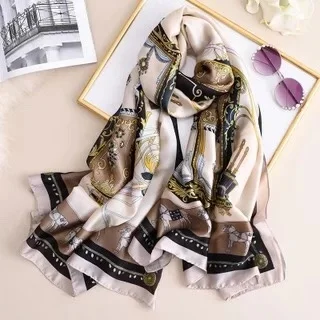 fashion women silk scarves female chiffon wrap ladies classic floral shawl Sunscreen Beach Scarf foulard pareo muffler bandanna - Цвет: 59