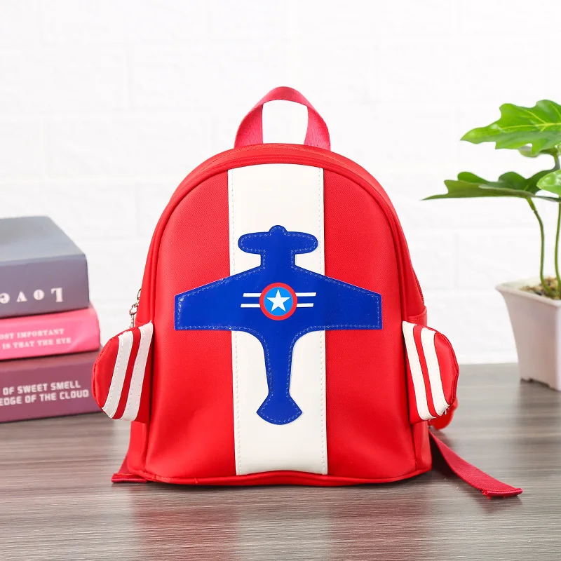 

Cool Airplane New Style Kindergarten School Bag BOY'S Waterproof Nylon Cool Cartoon Airplane Bag 1-3-6-Year-Old