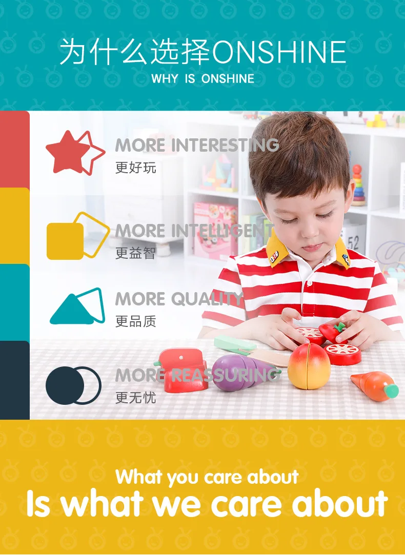 Onshine, Детская модель, кухонный игрушечный продукт, деревянный и овощной фруктовый Магнитный слайсер, игровой домик для девочек и мальчиков