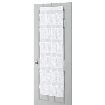 

24 Pockets Durable Closet Rack Transparent Door Hanging Shoes Organizer Space Saving Folding Storage Breathable Household Holder