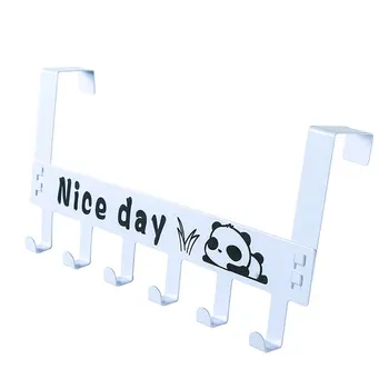 

Carbon Steel Wall Hook Seamless Alete Home Decor Clothes Shelf Door Hook Durable Six Hooks Kitchen Living Room Bathroom Closet
