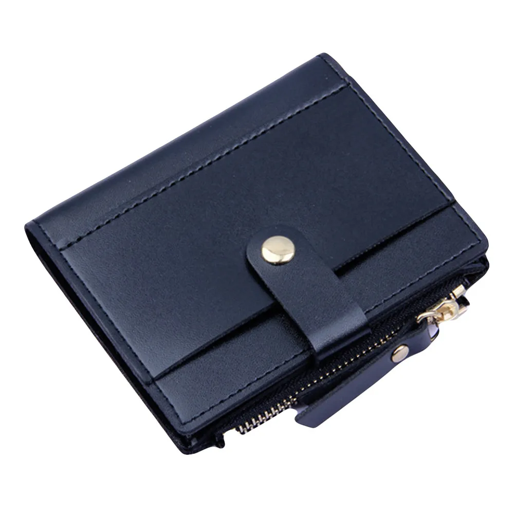 Модный женский кошелек прекрасный карамельный цвет маленькая Монета на молнии кошелек карта Упаковка# T1P - Цвет: Black