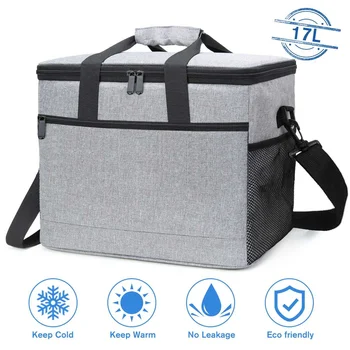 

17L/33L Picnic Bag Large Insulated Cooler Bag Meal Container Lunch Bag Big Capacity Oxford Cloth Waterproof Ice Pack with Strap
