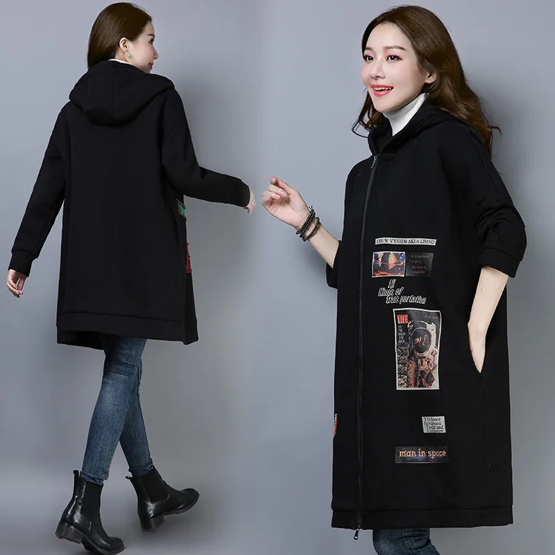 

Autumn And Winter New Style Plush Coat Imitation Sheep Shearing Fashion Warm Mid-length Large Size Loose-Fit Padded Woolen Jacke