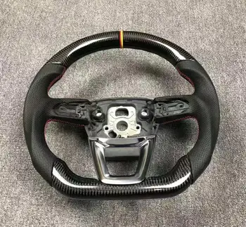 

Carbon Fiber Leather Steering Wheel Cover For 2016 AUDI Q7 Trims Universal Replacement Accessories steering wheel customized