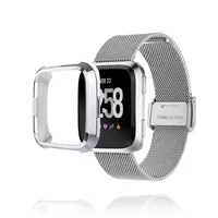 Cinturino Fitbit Versa 2 3 Band Sense Lite con protezione dello schermo custodia in TPU paraurti bracciale in metallo per accessori cinturino Versa