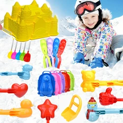 1PC Snowball Maker Clip ABS Cute Snowman Duck Love Heart Shape Snow Sand Ball Making Mold Winter Outdoor Funny Toys Random Color