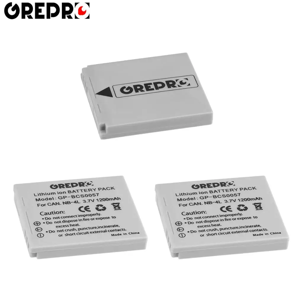 3 шт. Аккумулятор для Canon IXUS 30 40 50 55 60 65 80 100 I20 110 SD1000 SD1400 en SD750 SD970 is NB 4L | Электроника