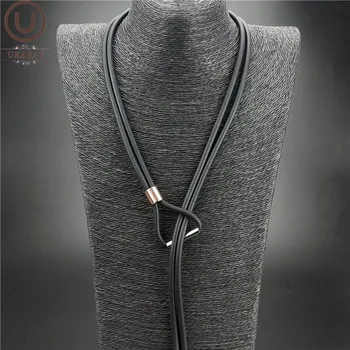 

UKEBAY New Handmade Design Simple Necklaces Women Long Pendant Necklace Adjustable Chain Rubber Jewelry Clothing Accessories