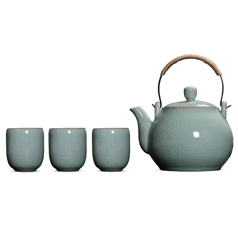 

Chinese Style Celadon Lifting Handle Teapot Large Kung Fu Tea Set Set Household Ceramic Large Capacity Tea Cup Complete Set