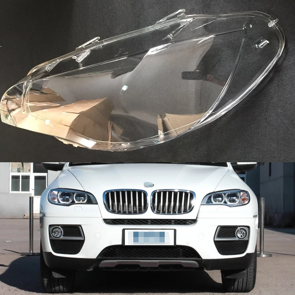 Для BMW X6 2008 2009 2010 2011 2012 2013 Автомобильные фары прозрачные линзы Авто оболочка Крышка