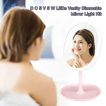 

DC5V 5W Makeup mirror with led mirrors standing mirror touch screen vanity mirror backlit adjustable light desk cosmetic mirrors