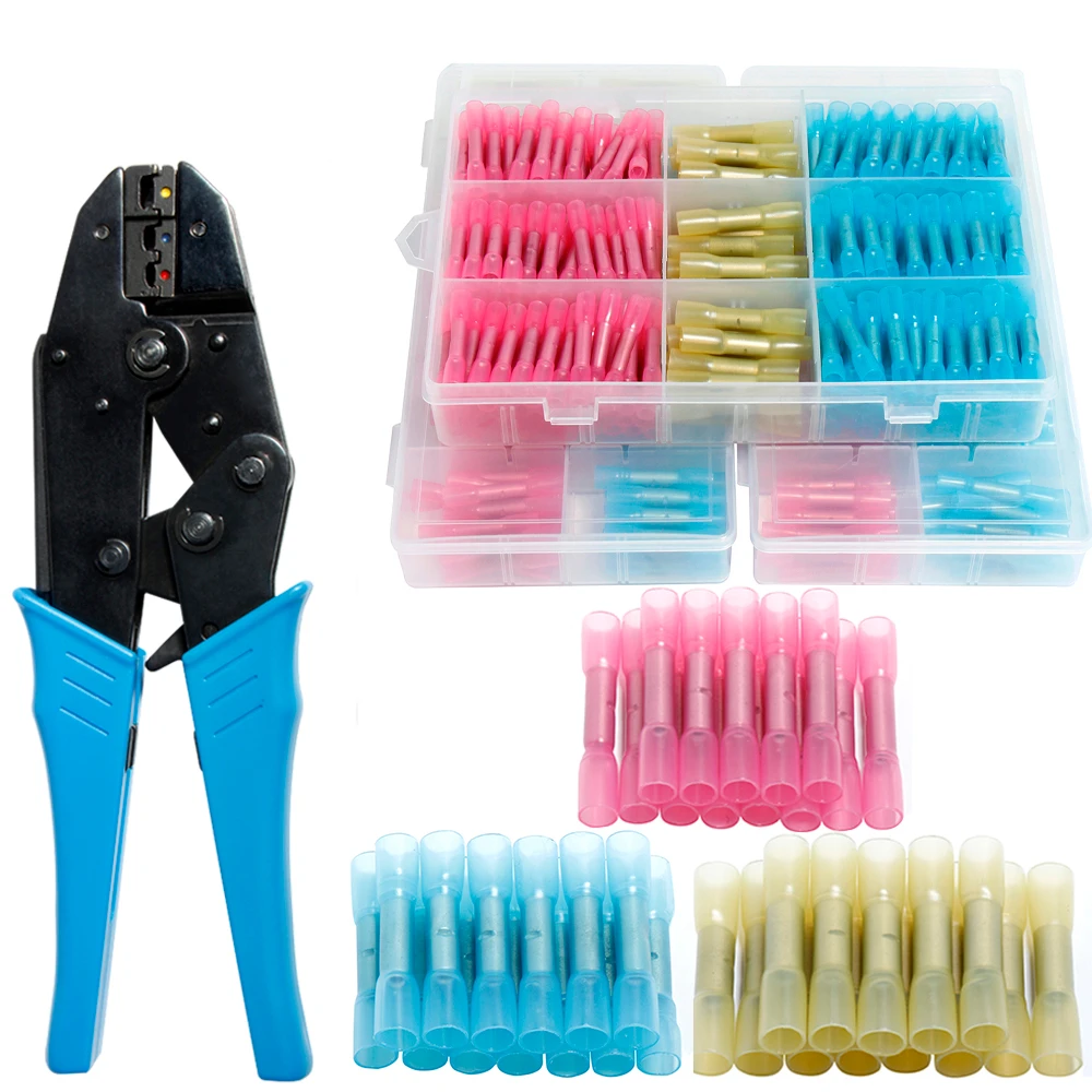 

HS-30J pliers crimper Cable Shrink Tube Connector sets 22-10AWG shrinkable connection Butt Waterproof Solder Seal Wire Terminals