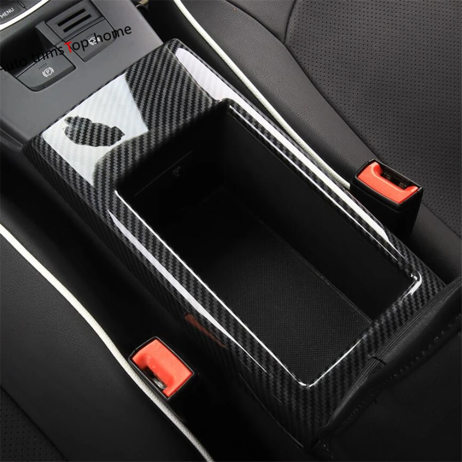 Yimaautoпланки центральный Украшение коробки подлокотника крышка отделка Подходит для Audi A3 V8- интерьер молдинги ABS углеродного волокна вид
