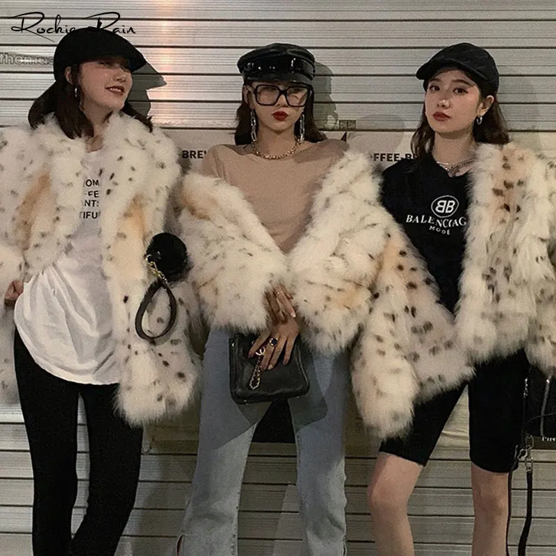

Women Real Fox Fur Coat Lady Long Sleeves Jacket Three Collars Overcoat