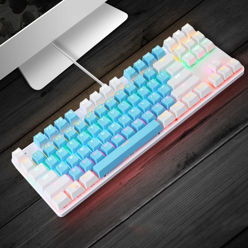 korean computer keyboard 2022 Gaming Mechanical Keyboard 87 keys Game Anti-ghosting Blue Switch Color Backlit Wired Keyboard For pro Gamer Laptop PC computer keypad