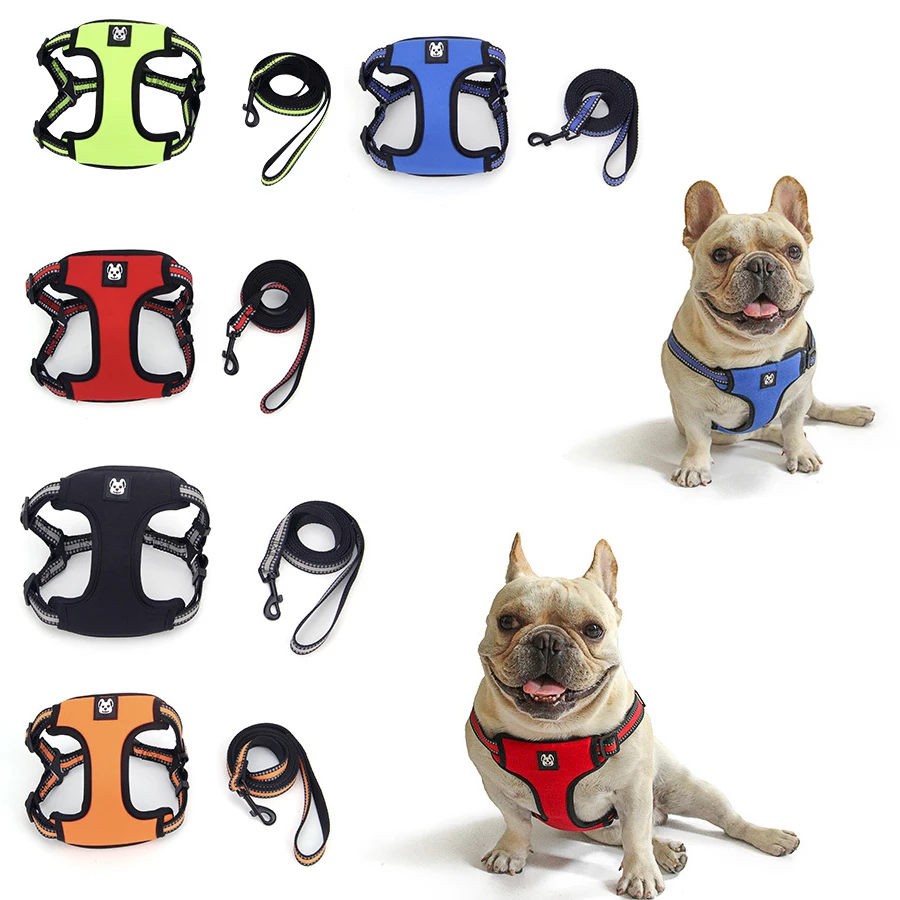 

Pet Dog Harness and Leash Lead Puppy Small Medium Large Dogs Vest Harness Reflective Adjustable Soft Padded Breathable No Pull