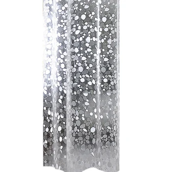 

Shower Curtain Embossed Pvc Pebbles Waterproof Mildewproof Shower Curtain with 12 Hooks Bathtub Accessories 180X180Cm