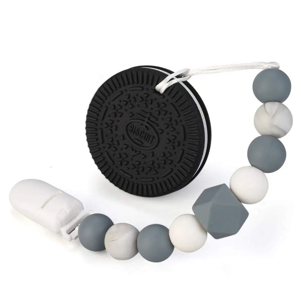 

Cookies Shape Teether Teething For Babies Teether Toys BPA Free Food Grade Silicone Cute&Soft Shape Relief Babies Teeth Pain