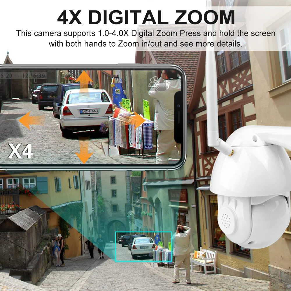 K38D 1080P WiFi PTZ ip-камера распознавание лица автоматическое отслеживание 4X зум двухстороннее аудио Водонепроницаемая камера ночного видения для наружного наблюдения
