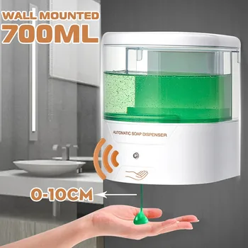 

600ML Hands Free Automatic Touchless Soap Dispenser Wall-Mounted Battery Operated IR Infrared Sensor Hand Disinfect
