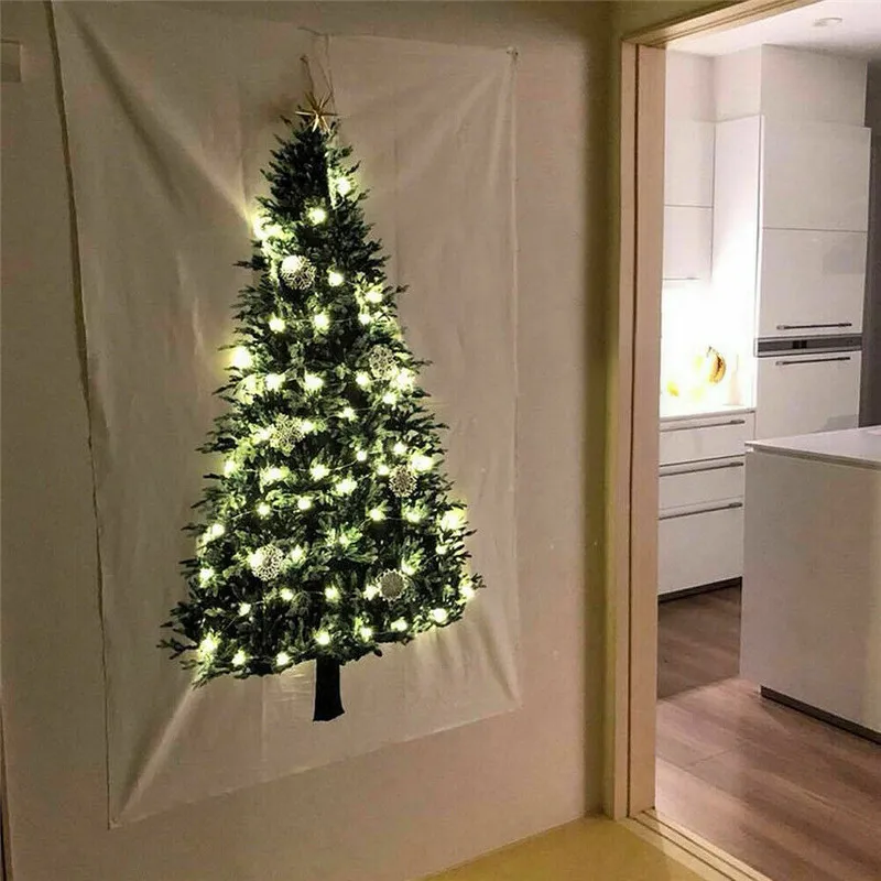 Гобелен с рисунком рождественской елки, винтажное Праздничное Искусство, Настенное подвесное украшение для дома, спальни, Рождественская елка, брезент из сосны