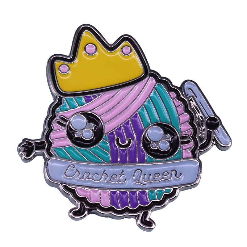 Sweet crochet queen brooch super cute pastel yarn ball design perfect gift for any crocheter knitter | Украшения и аксессуары