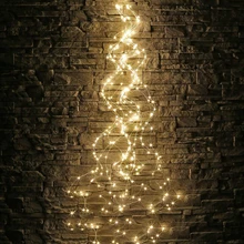 Thrisdar 200/600 светодиодный медный провод струнный свет Ветка лозы ветка свет уличный садовый забор магазин Праздничная гирлянда водопад свет
