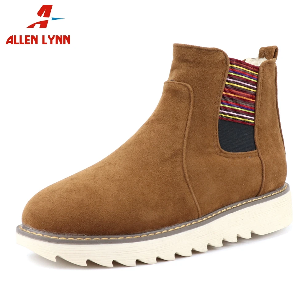 

ALLENLYNN women's Winter Snow Boots Winter Warm Add Fur Ankle Boots For Women Shoes Woman Slip On Boots Woman Size 34-43